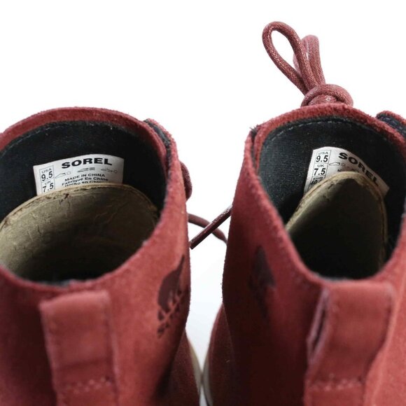 New!  Sorel Evie II Lace Waterproof Suede Booties in Spice, Gum, Size 9.5 - Picture 8 of 9